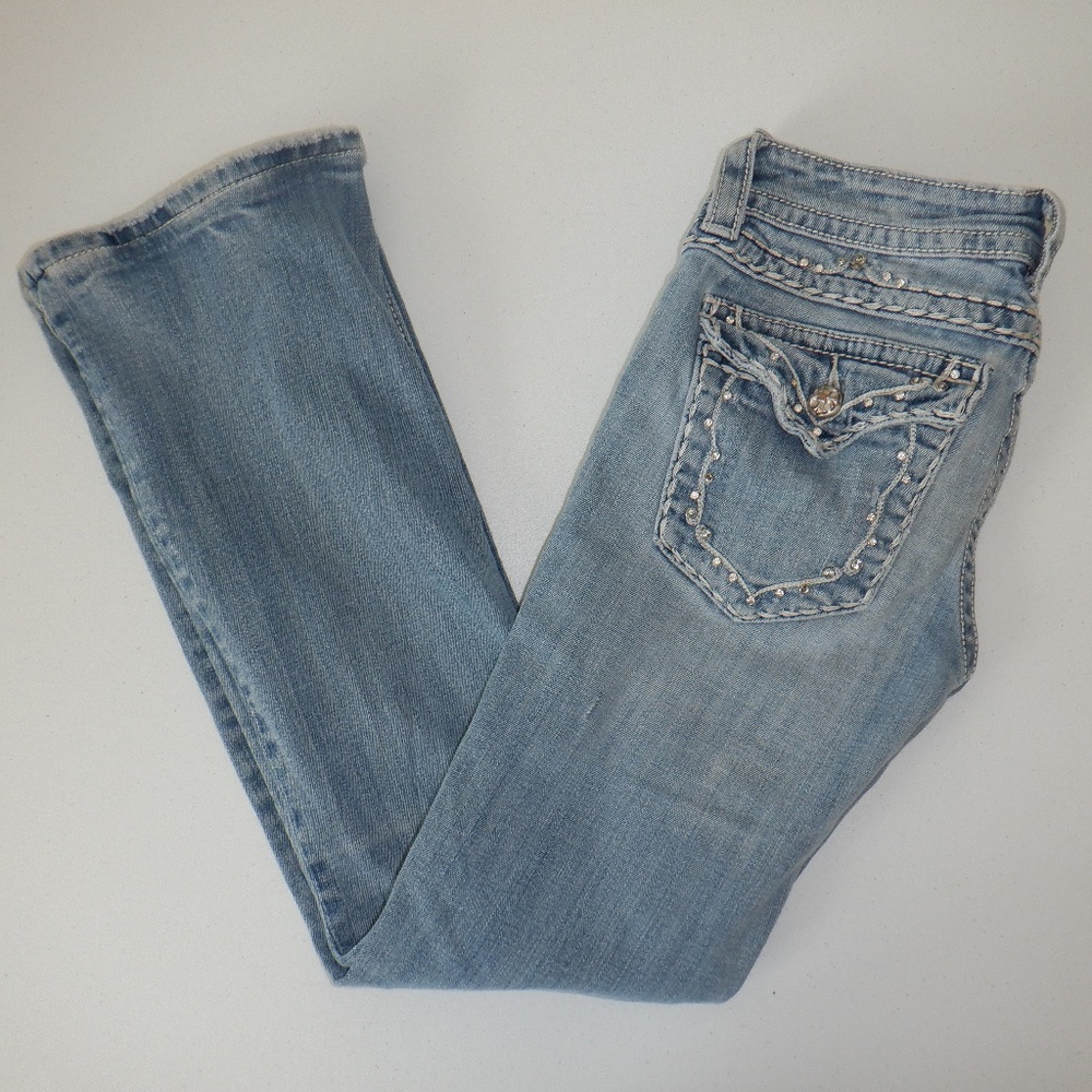 Miss Me Midrise Pocket Flap JES16133x Boot Cut 28x30 Size 27